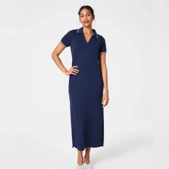 SPANX Dresses & Skirts - Spanx - Air Essentials SS Polo Dress, Navy, New without tags, size medium